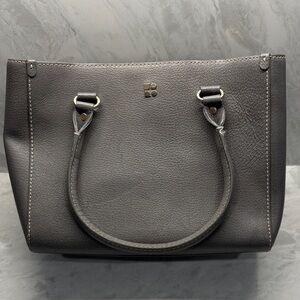 Elegant Grey Leather Tote Bag